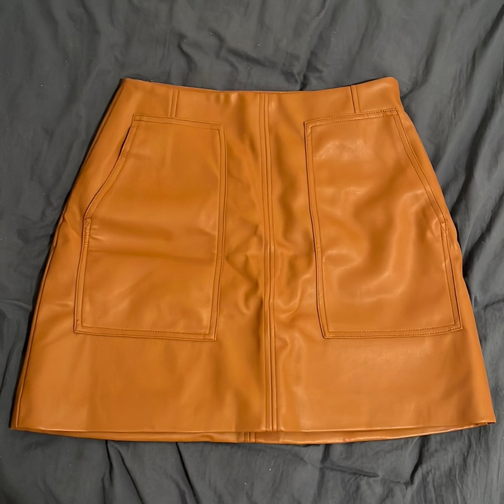 Faux leather skirt